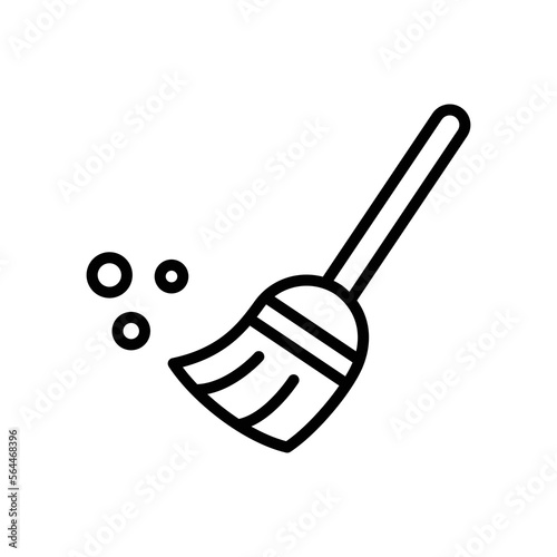 broom icon vector design template in white background photo