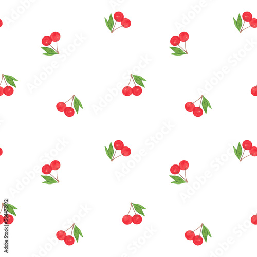 endless watercolor pattern with cherries