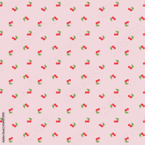 endless watercolor pattern with cherries