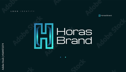 H Letter Logo Design in Blue Color