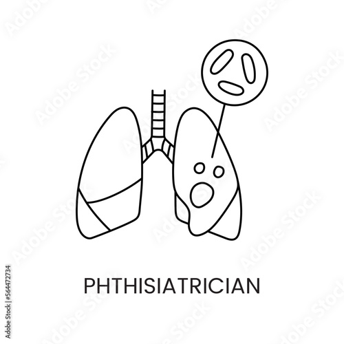 Phthisiatrician line icon in vector, illustration of medical profession. photo