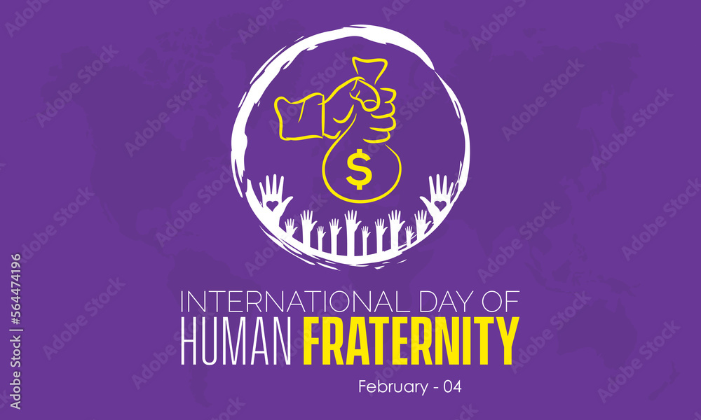 Fototapeta premium Vector illustration banner design template concept of International Day of Human Fraternity observed on February 04