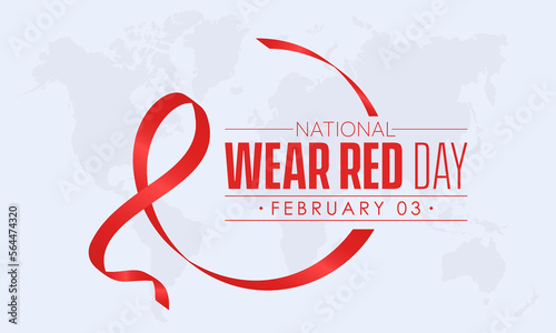Vector illustration banner design template concept of National Wear Red Day observed on February 03