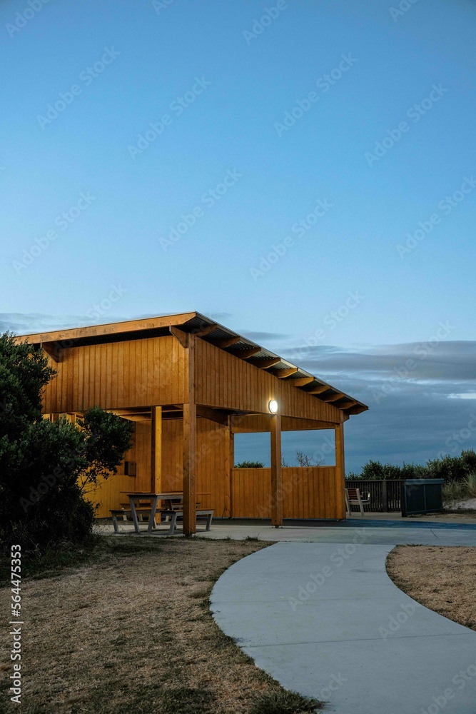 picnic shelter at low head