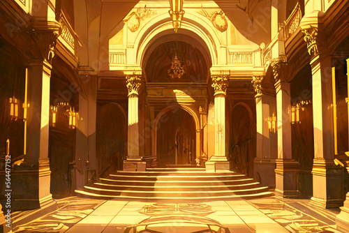 美麗で幻想的な黄金郷系の背景のイラスト(AI generated image)