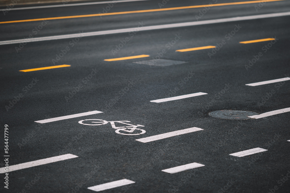 Bicycle Path On The Street