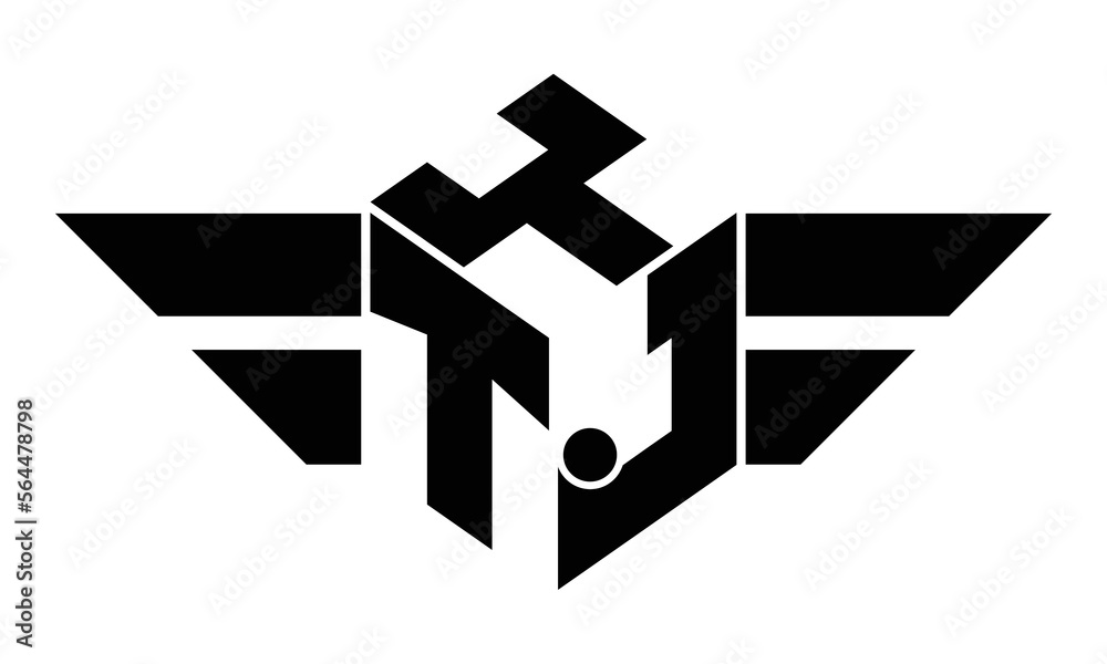 YTJ three letter gaming logo in polygon cube shape logo design vector ...