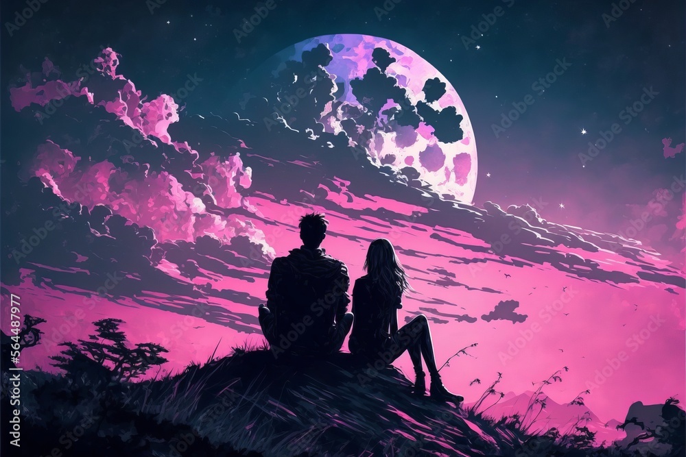 Obraz premium Valentine's Day Conceptual Design: A Beautiful View of Hearts, Clouds, and Sweet Romance in a Background Art Decoration for 14th February Celebration and Gift Red Pink Present, Heart, Love, 14February