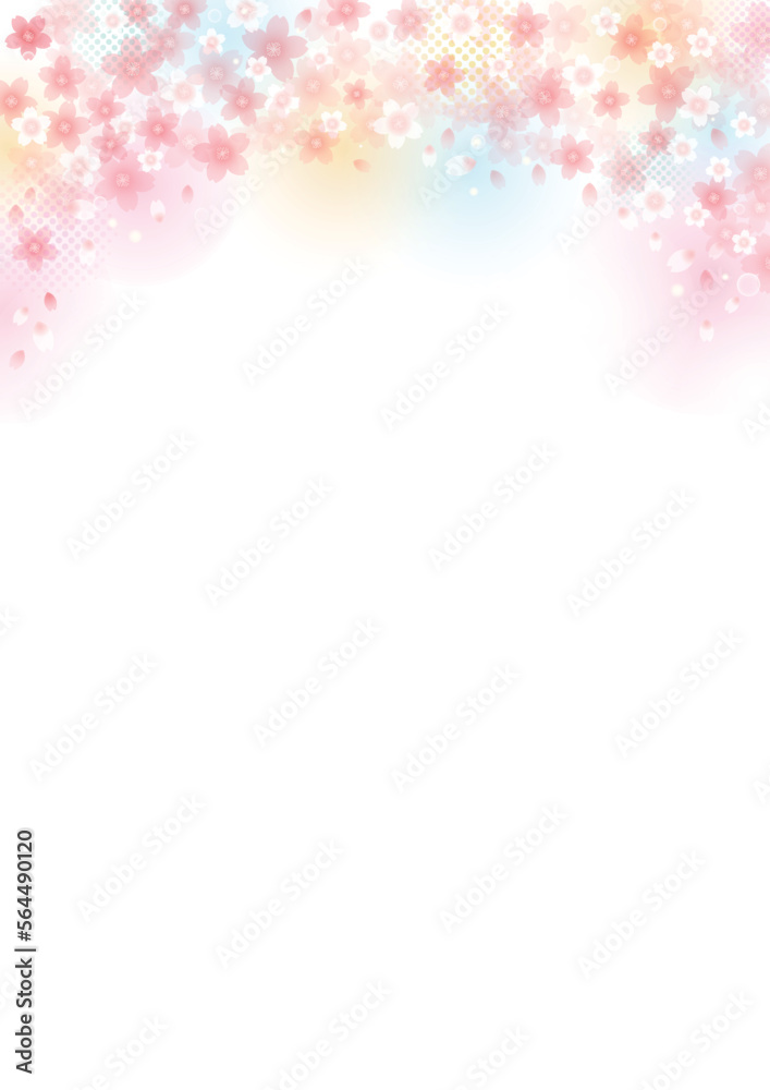 ふんわり華やか桜フレームデザイン、背景