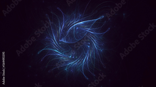 3D rendering abstract multicolor fractal light background