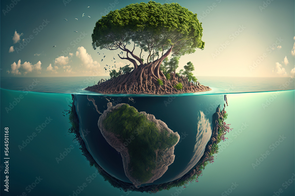 green nature and earth day concept background template.Ecology and ...