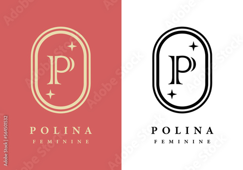 Letter P logo, perfect for salons, spas, and others.