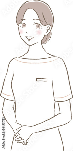 優しい雰囲気の女性のイラスト（美容・医療・受付・アドバイザー）