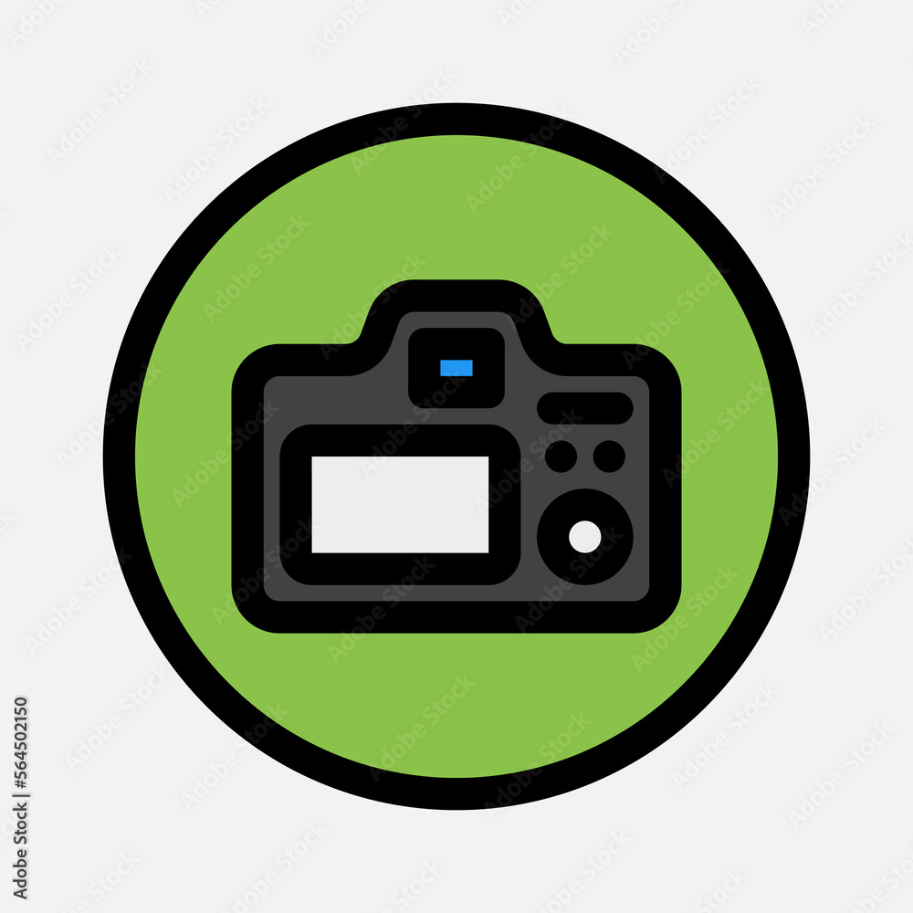 Camera screen icon in filled line style about camera, use for website mobile app presentation Camera screen icon in filled line style about camera, use for website mobile app presentation