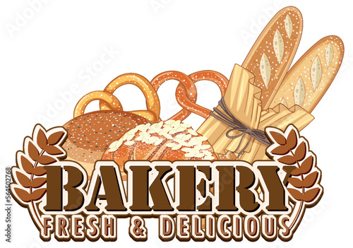 Bakery fresh and delicious text for banner or poster design