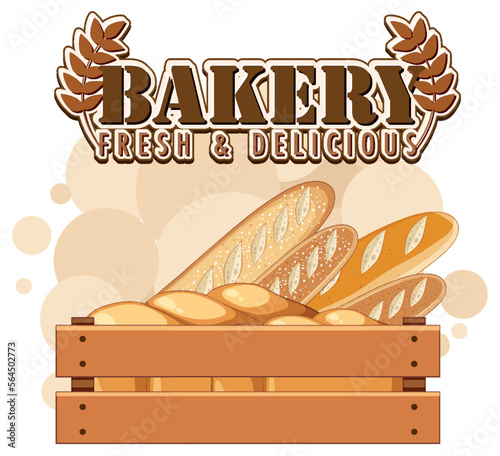 Bakery fresh and delicious text for banner or poster design