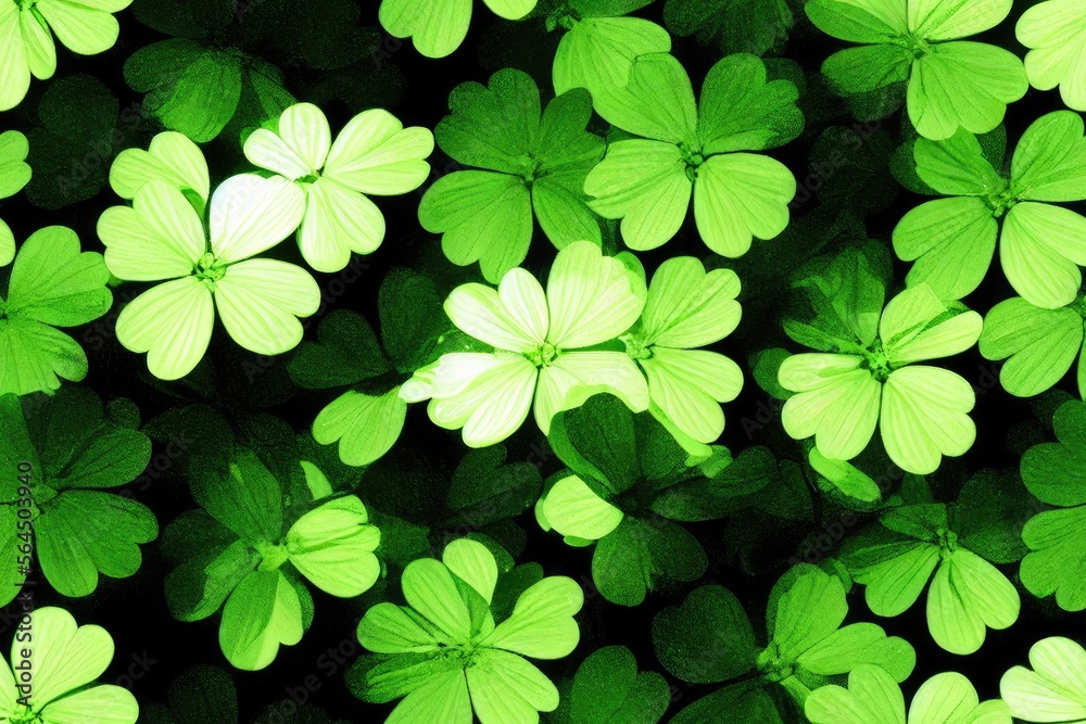 Saint St. Patrick's Day Four-Leaf Clover Clovers Shamrock Shamrocks Seamless Texture Pattern Tiled Repeatable Tessellation Background Image Saint St. Patrick's Day Four-Leaf Clover Clovers Shamrock Shamrocks Seamless Texture Pattern Tiled Repeatable Tessellation Background Image