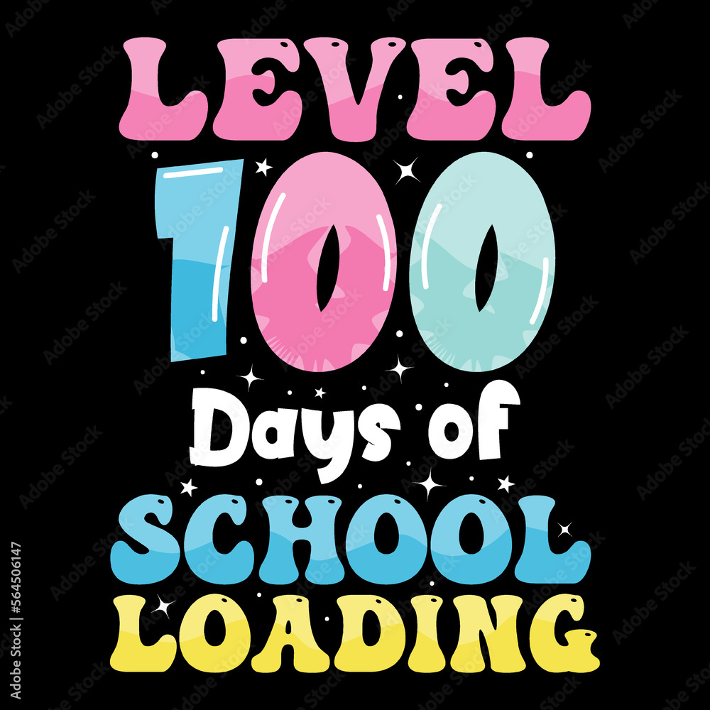 Level 100 days of school loading, Back to School tshirt template Vector ...