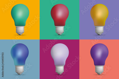 light bulb set in vectors
