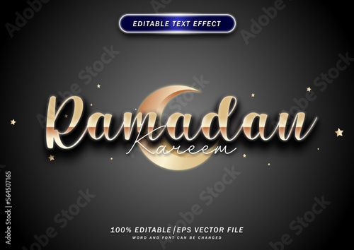 Luxury Ramadan kareem text effect. editable mockup font. text style effect.