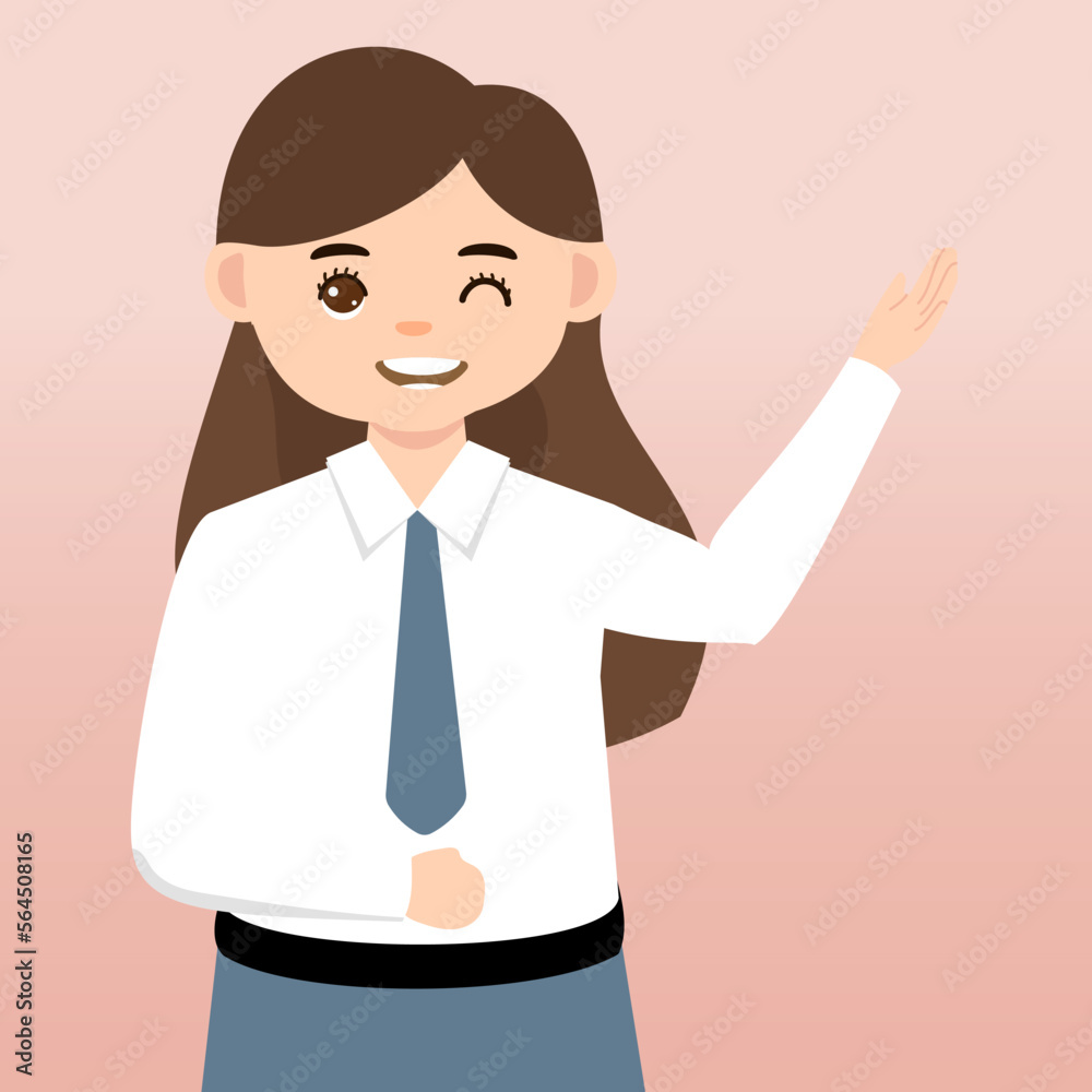 Cute Senior High School Boy Girl Wearing Gray and White Uniform Cartoon Vector Illustration. Portrait of an Senior High School student. School students children with backpacks, books, macbook.
Cute Senior High School Boy Girl Wearing Gray and White Uniform Cartoon Vector Illustration. Portrait of an Senior High School student. School students children with backpacks, books, macbook.