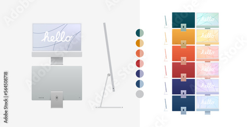 Computer imac color all version vector