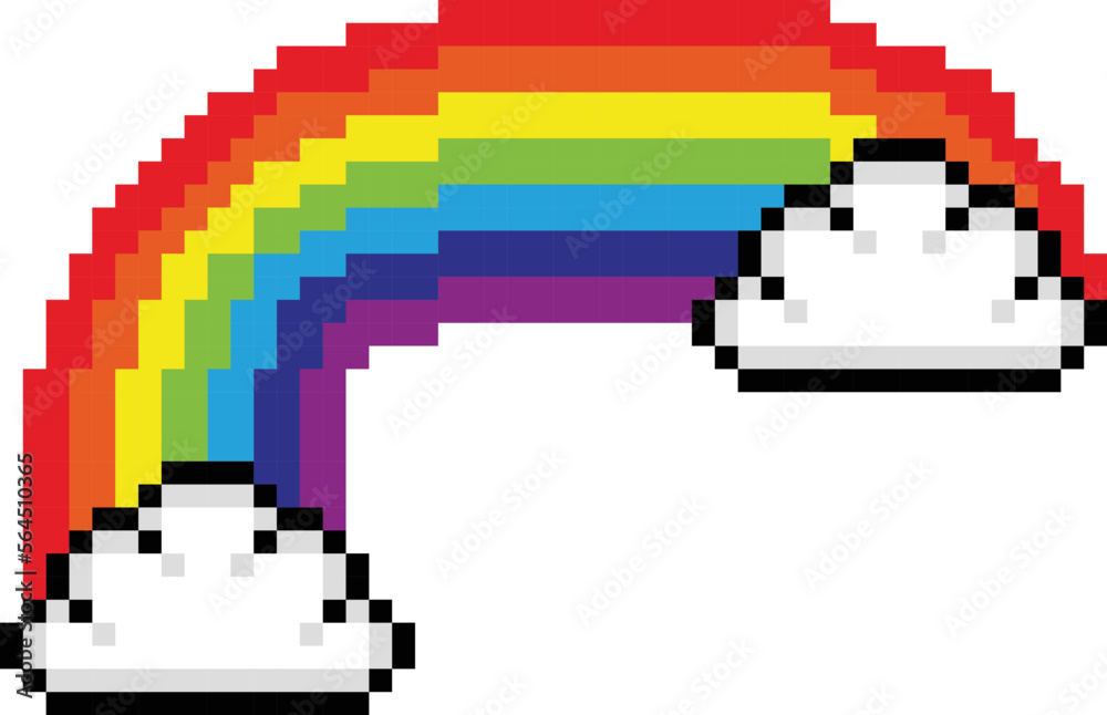 Rainbow pixel art vector image Stock Vector | Adobe Stock