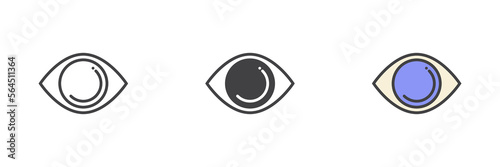 Eye, vision different style icon set