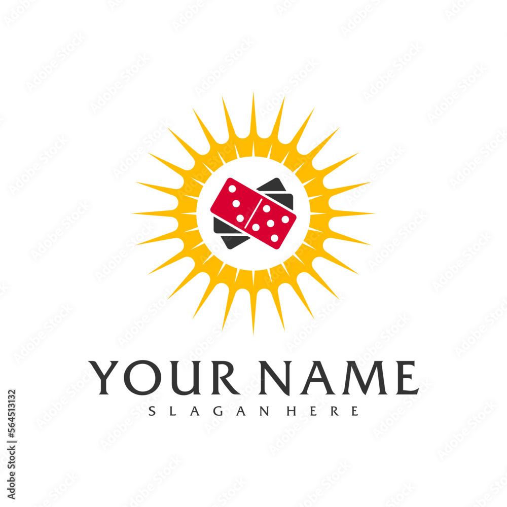 Fototapeta premium Sun Domino logo vector template, Creative Domino logo design concepts