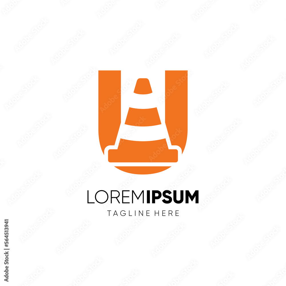 Letter U Traffic Cone Logo Design Vector Icon Graphic Emblem Illustration Letter U Traffic Cone Logo Design Vector Icon Graphic Emblem Illustration