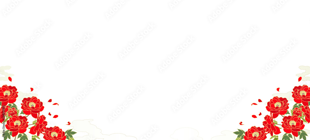 透過背景の赤牡丹と和柄な雲模様の背景素材(両側)
透過背景の赤牡丹と和柄な雲模様の背景素材(両側)