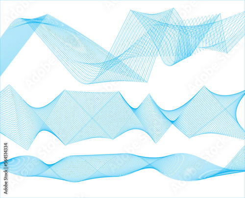 abstract blue background with waves, Abstract background of wavy transparent wave on white background, design element
