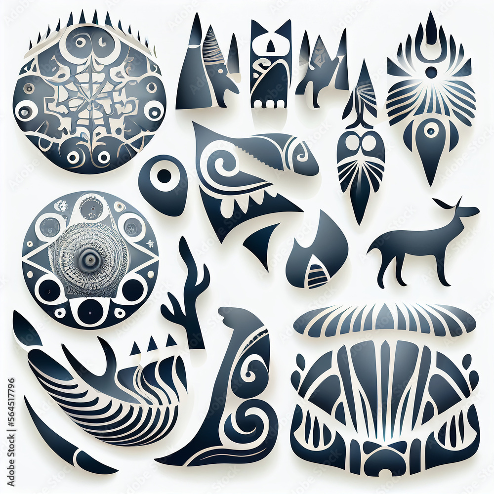 Inuit design elements, clipart Stock Illustration | Adobe Stock