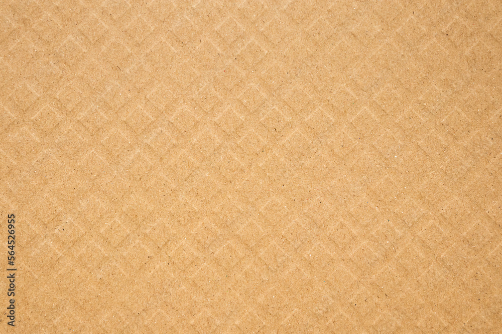 Fototapeta premium Brown square pattern recycle paper cardboard surface texture background