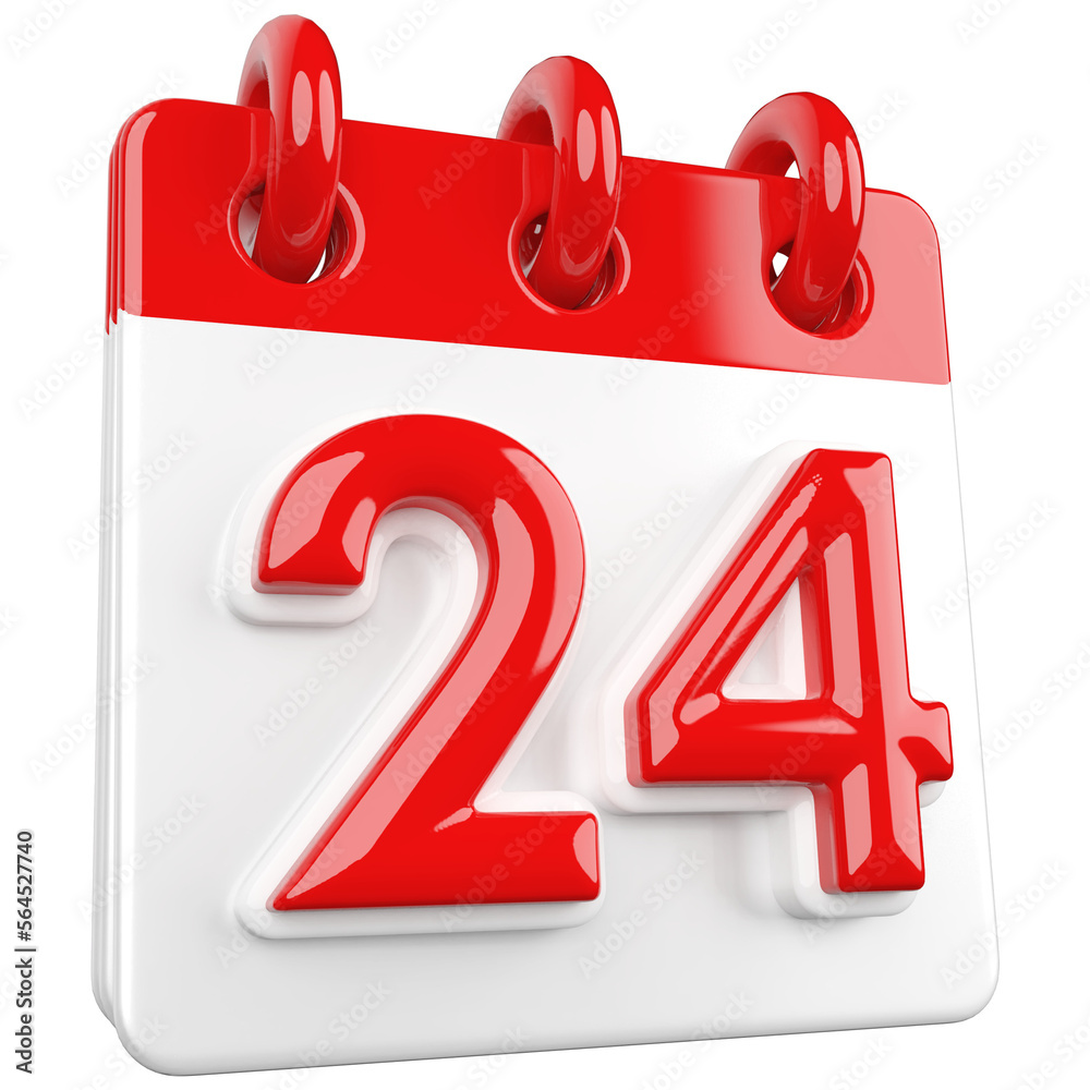 3D Calendar Icon 24th Day Of Month With Generative AI 3D Calendar Icon 24th Day Of Month With Generative AI