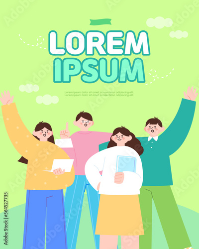 New Semester Character Poster Template
