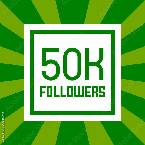 50k or 50000 follower background design. Suitable for instagram, youtube and social media