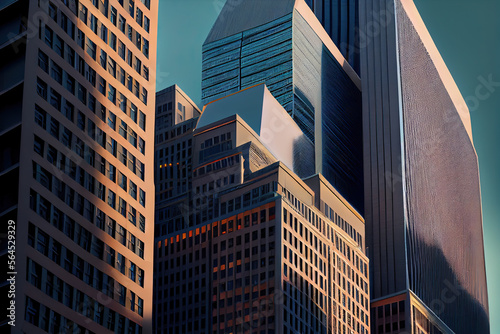 Row upon row of skyscrapers in a big city