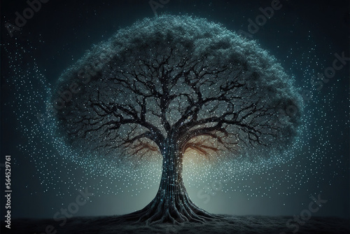 digital glowing tree, Generative AI © Dianne