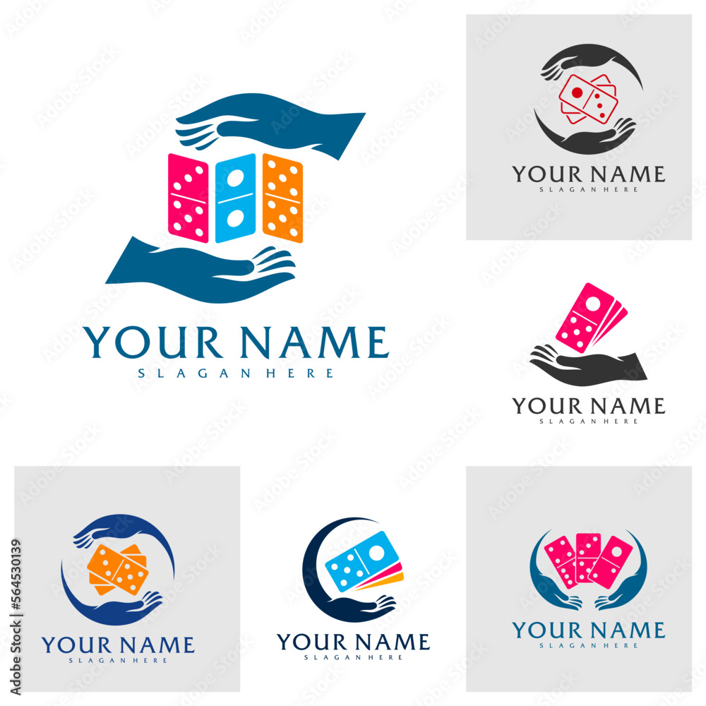 Set of Care Domino logo vector template, Creative Domino logo design concepts