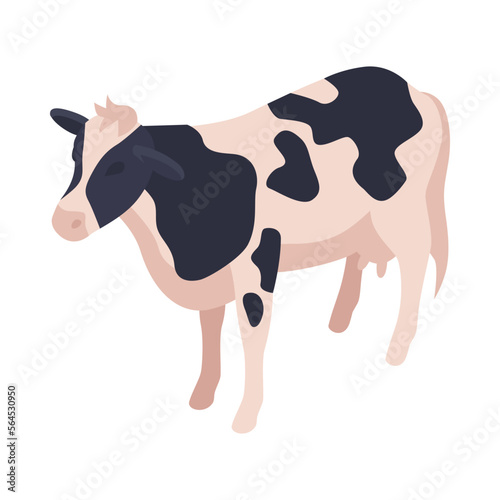 Isometric Cow Illustration