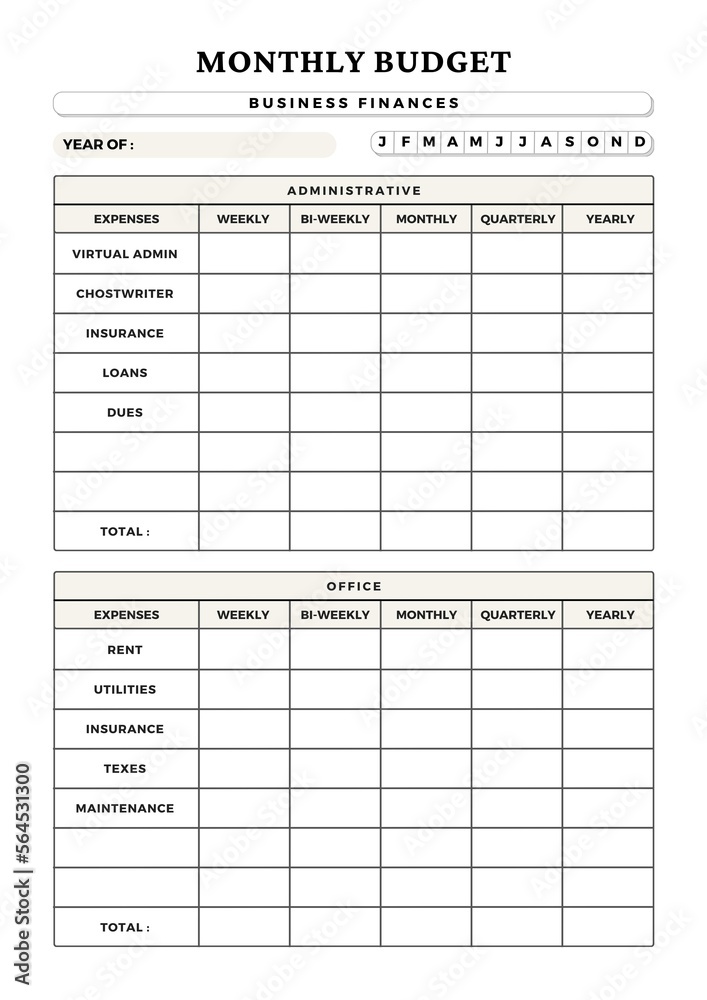 Minimalist planner pages templates Monthly Budget Minimalist planner pages templates Monthly Budget