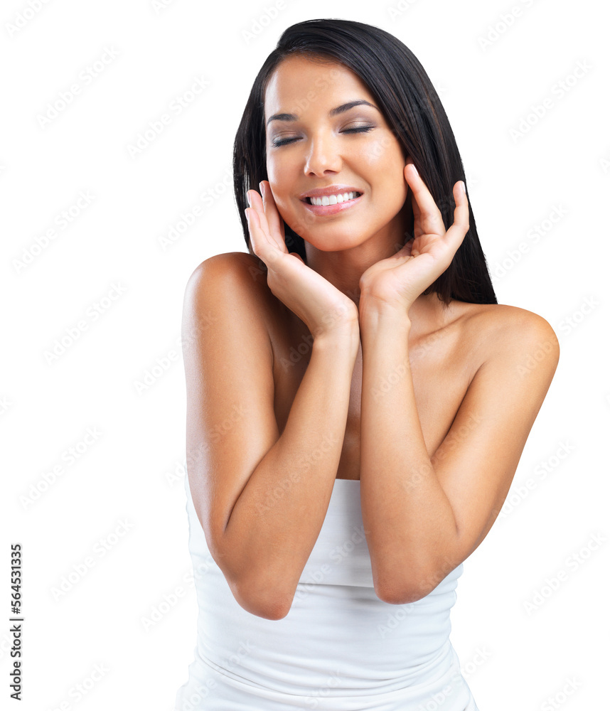 An attractive young woman with healthy skin isolated on a PNG background. An attractive young woman with healthy skin isolated on a PNG background.
