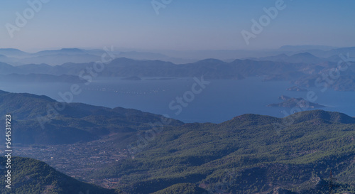Aerial panoramic view of the stunning landscapes of Oludeniz, western Turkey