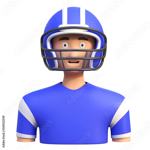 american football player icon 3d illustration