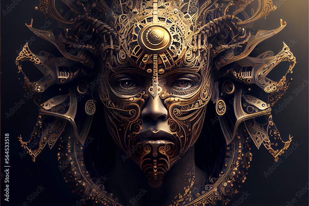futuristic art aztec the God Earth generated ai futuristic art aztec the God Earth generated ai