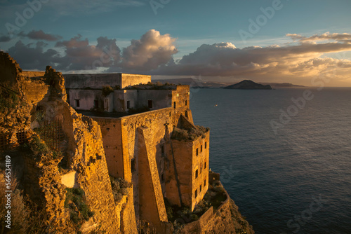 Ruins of old prison on Procida island in Italy
