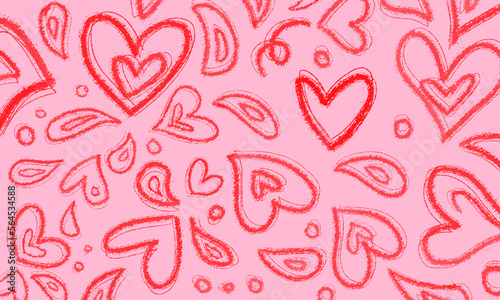 seamless background with hearts