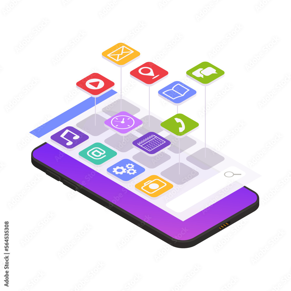 Social Media Isometric Icon Social Media Isometric Icon