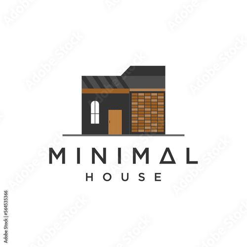 Simple logo architecture with modern home symbol vector illustration minimalist design. minimal modern industrial house logo design. 